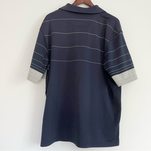 Greystone Golf Club Ole Miss Navy Blue Striped Mens Polo XL Driway Moisture Wick - Picture 6 of 6